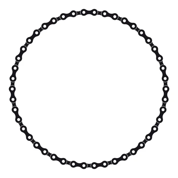 Vector Black Circle Created Bike Chain Isolated White Background — Stock Vector