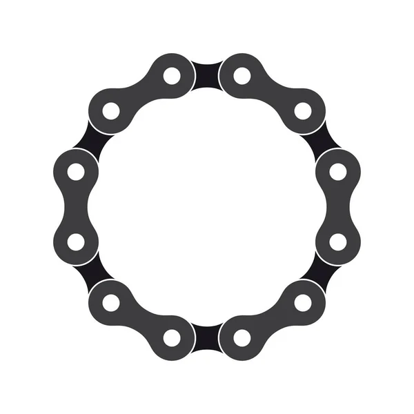 Vektor Schwarzer Kreis Aus Fahrradkette Isoliert Auf Weißem Hintergrund — Stockvektor