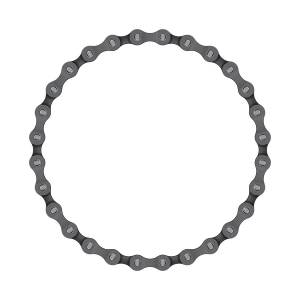 Vector Realistic Circle Created Bike Chain Isolated White Background — Stock Vector