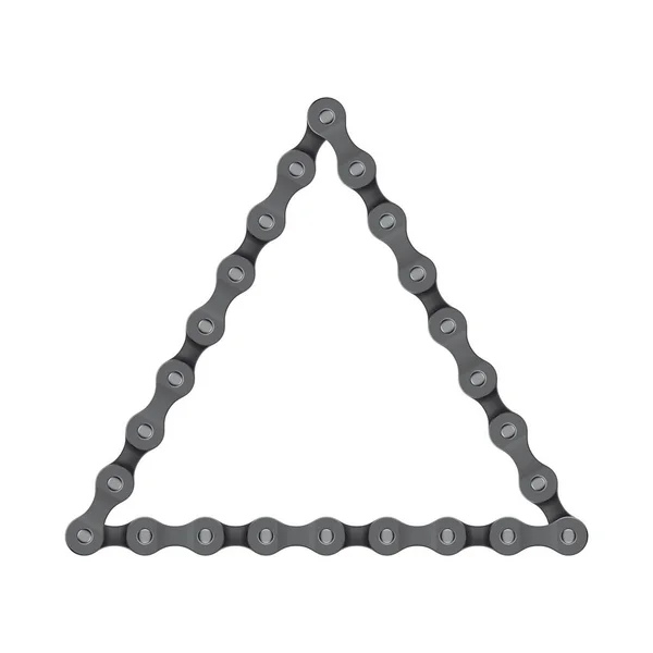 Vektor Realistisches Dreieck Aus Fahrradkette Isoliert Auf Weißem Hintergrund — Stockvektor