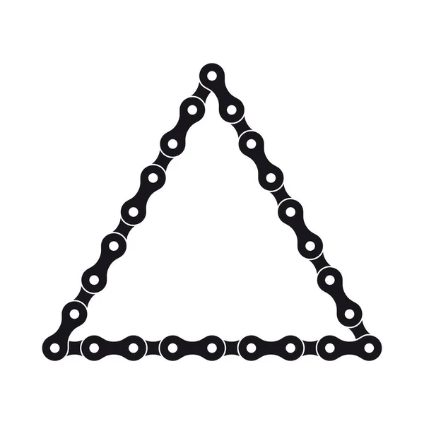 Vektor Schwarzes Dreieck Aus Fahrradkette Isoliert Auf Weißem Hintergrund — Stockvektor