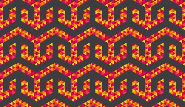 Renkli üçgenli vektörsüz geometrik doku.