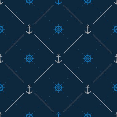 Dümeni ve çapası olan kusursuz deniz kumaşı dokusu.