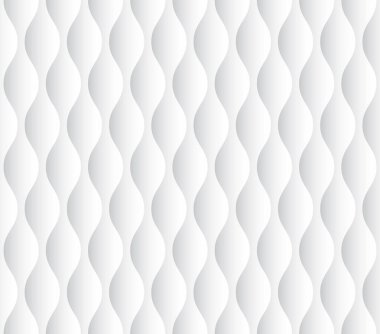 Vektör plastik dalga kusursuz modern beyaz ve gölge arkaplan.