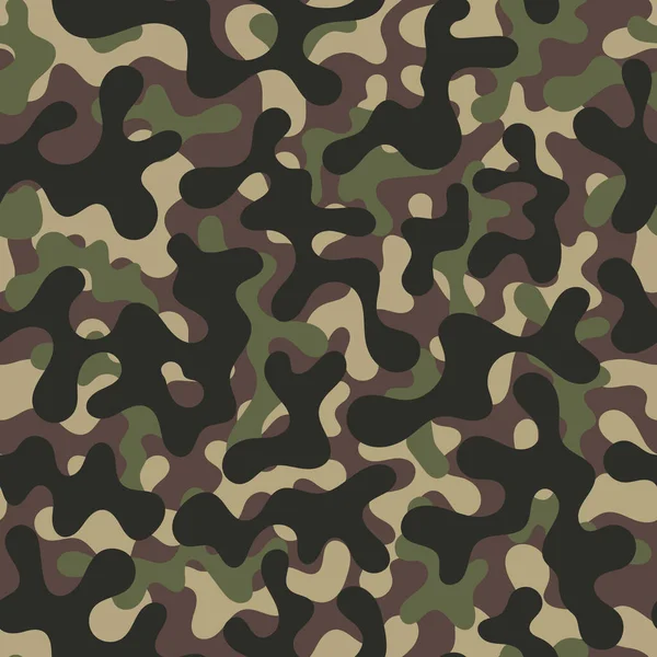 Sömlös Vektor Kamouflage Militär Struktur Bakgrund Soldat — Stock vektor
