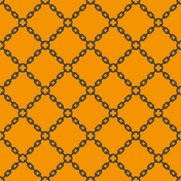 Cadena Textura Geométrica Sin Costuras Sobre Fondo Naranja — Archivo Imágenes Vectoriales