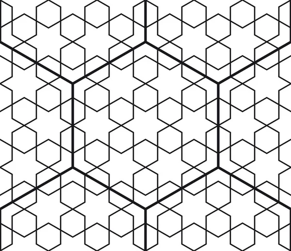 Arte Vetorial Linha Preta Sem Costura Textura Geométrica Favo Mel — Vetor de Stock