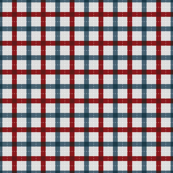 Vektorové Geometrické Tkaniny Kostkované Bezešvé Textury Barva Červená Modrá Vzor — Stockový vektor