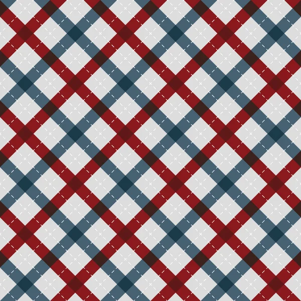 Vetor Geométrico Diagonal Tecido Xadrez Textura Sem Costura Padrão Vermelho — Vetor de Stock