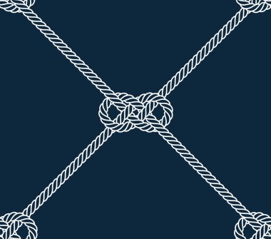 Vektör ip, balık ağı, kusursuz. Mavi arkaplan.