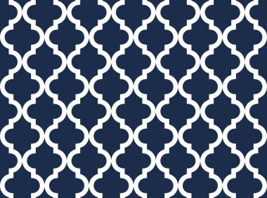 Mavi vektörsüz barok desen beyaz çizgi