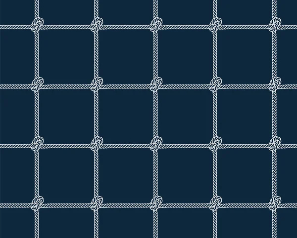 Vektor Seil Fischernetz Nahtlos Blauer Hintergrund — Stockvektor