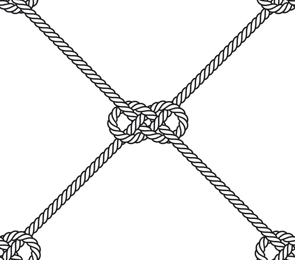 Διάνυσμα Σχοινιού Δίχτυ Ψαρέματος Χωρίς Ραφή Λευκό Φόντο — Διανυσματικό Αρχείο
