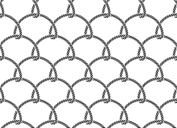 Διάνυσμα Σχοινιού Δίχτυ Ψαρέματος Χωρίς Ραφή Λευκό Φόντο — Διανυσματικό Αρχείο