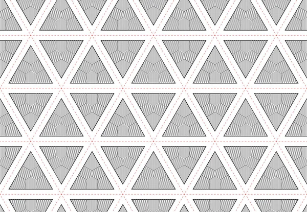 Linea Geometrica Senza Cuciture Vettoriale Triangoli Texture Wall — Vettoriale Stock