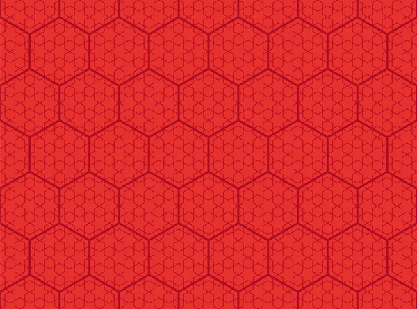 Zökkenőmentes Indiai Geometriai Minták Hatszögek Piros Háttér — Stock Vector