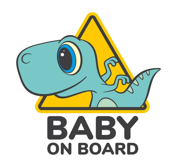 Vector Geel Driehoekig Bord Met Opschrift Baby Aan Boord Afbeelding — Stockvector