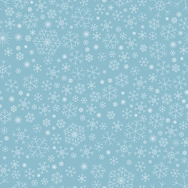 Weihnachten Nahtlosen Hintergrund Mit Schneeflocken Blauer Hintergrund — Stockvektor