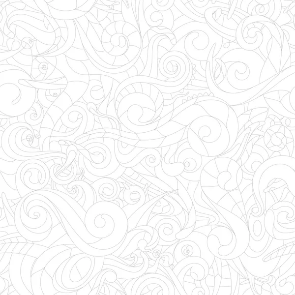 Vector Line Abstract Twisted Seamless Texture Natural Motives White Background — Stock Vector