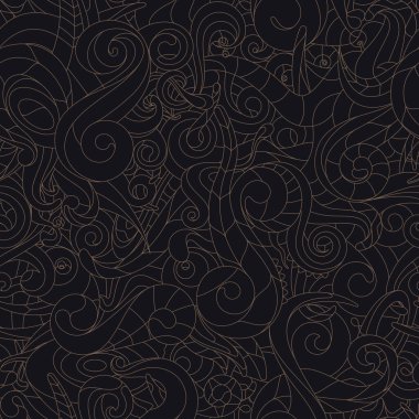 Vektör çizgisi soyut bükülmüş, pürüzsüz doku. Doğal sebepler. Siyah arkaplan.