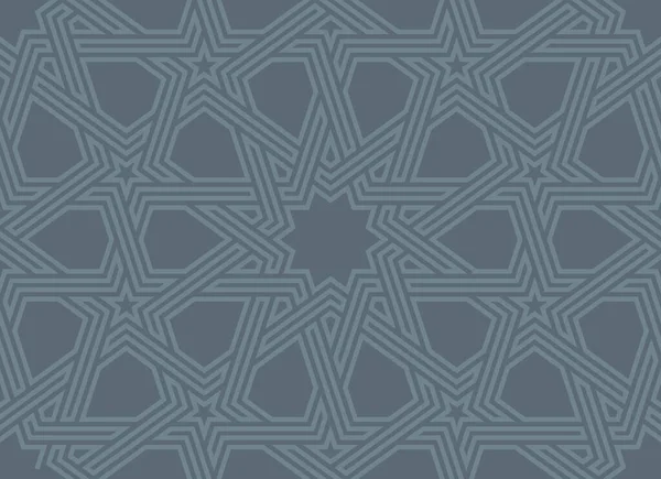 Векторная Геометрическая Бесшовная Индийская Экзотическая Текстура Линии Синий Фон — стоковый вектор