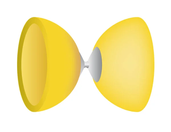 Vektorově Žluté Plastové Diabolo Izolováno Bílém Pozadí — Stockový vektor