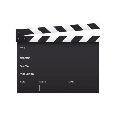 Beyaz arkaplanda izole edilmiş gerçekçi açık film kanadı