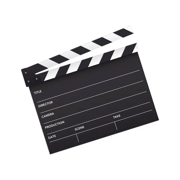 Boş ve gerçekçi bir film kapağı. Film alkışlama tahtası. Beyaz arkaplanda izole