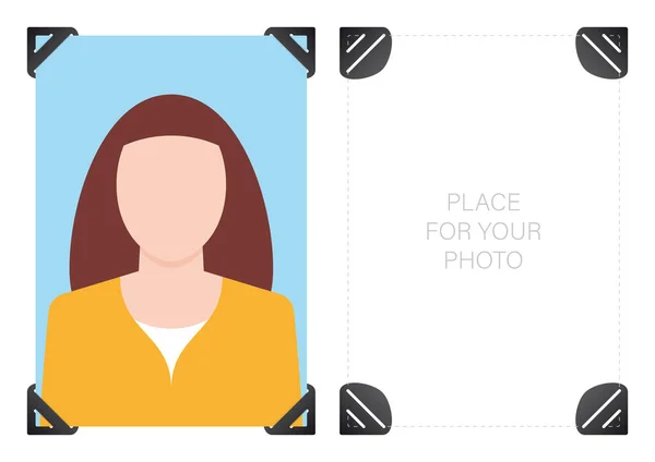 Векторная Фотография Самоклеящимися Углами — стоковый вектор