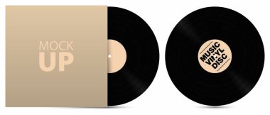 Davalı gerçekçi bir vinil disk. Beyaz arkaplanda izole.