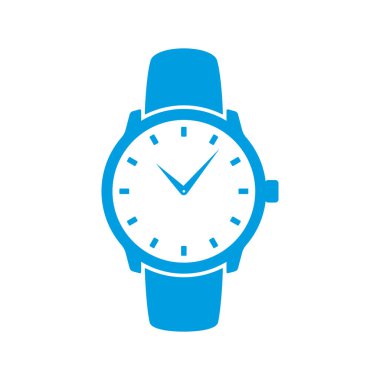 Mavi vektör klasik kol saati. Beyaz arkaplanda izole