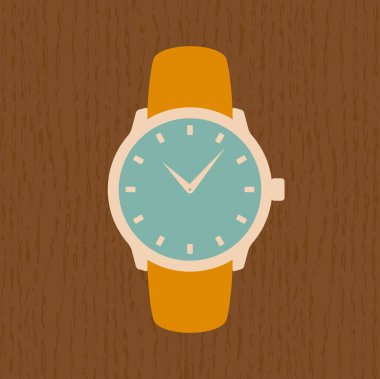 Tahta masadaki eski tarz vektör simgesi klasik kol saati