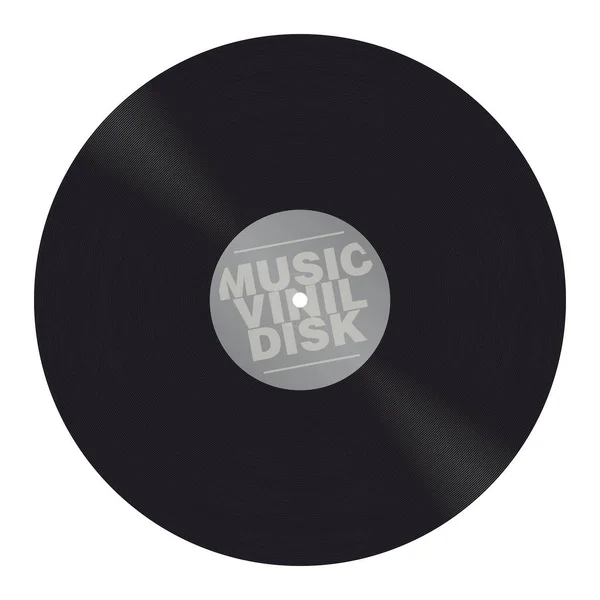 Disque Vinyle Vectoriel Réaliste Isolé Sur Fond Blanc — Image vectorielle