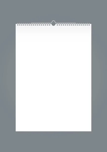 Vector Blank Realistic Template Calendar — Stock Vector