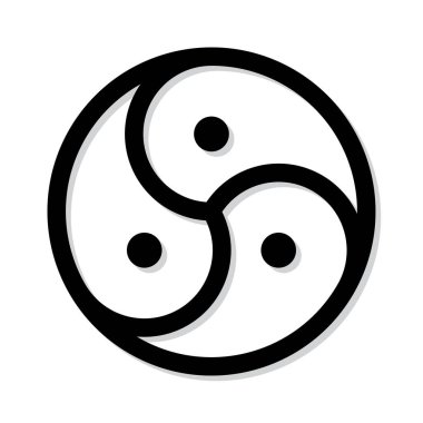 Vektör siyah logo / sembol BDSM. Beyaz arkaplanda izole.