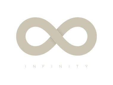 Sekiz simge sembollü vektör logosu sonsuzluğu. Beyaz arkaplanda izole.