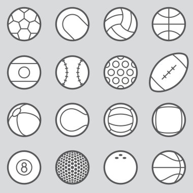 Farklı türde vektör spor topları. Simge ayarlandı. 