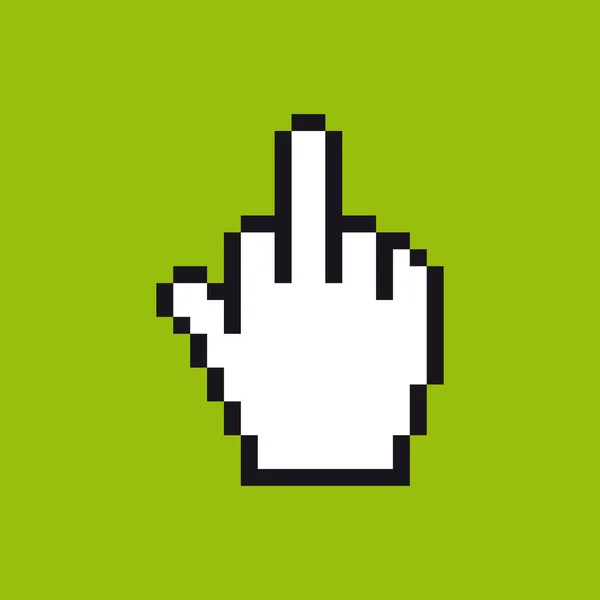 Vector Pixel Icon Cursor Hand Gesture Meaning Western Cultures Fuck — стоковий вектор