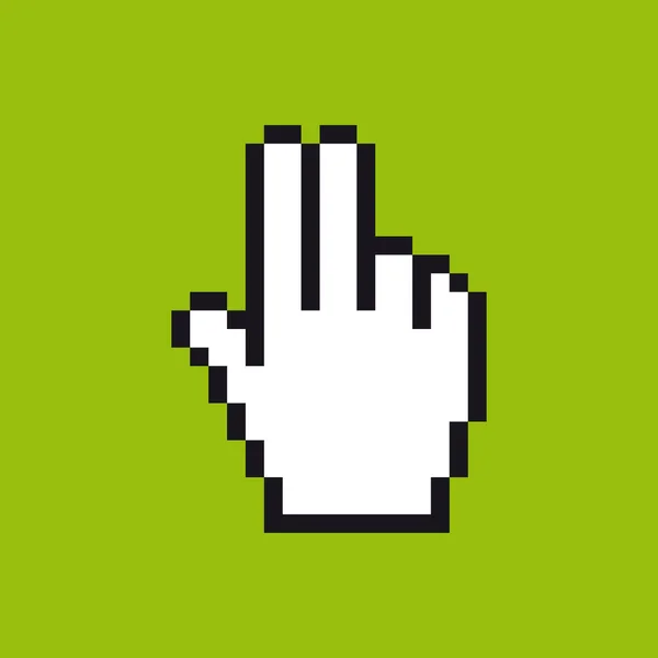 Ícone Mão Cursor Pixel Vetorial Gestos Que Significam Culturas Ocidentais — Vetor de Stock