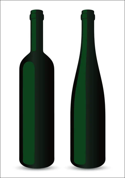 Vector Botellas Vino Realistas Witout Etiqueta Aislado Fondo Blanco — Vector de stock