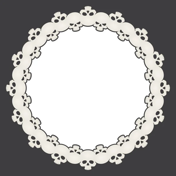 Vector template circle frame from skulls. White background
