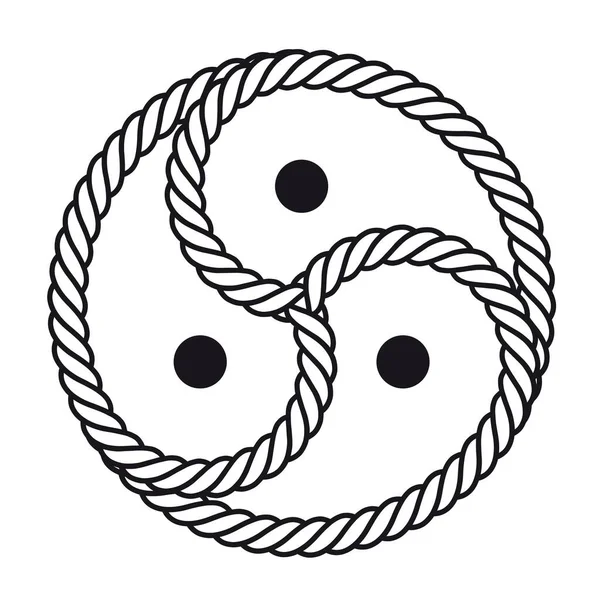 İpin siyah logosu ve sembolü BDSM. Beyaz arkaplanda izole.