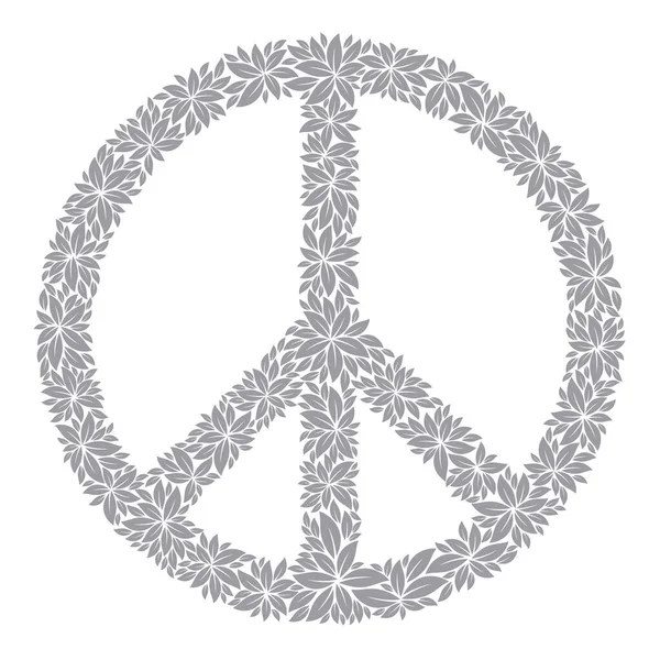Vektor Logo Frieden Mit Laub Isoliert Auf Weißem Hintergrund — Stockvektor