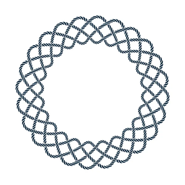Mandala Fait Cordes Entrelacées Isolé Sur Fond Blanc — Image vectorielle