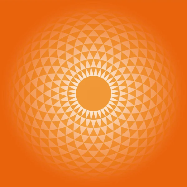 Vector Geométrico Círculo Mandala Blanco Sobre Fondo Naranja — Archivo Imágenes Vectoriales