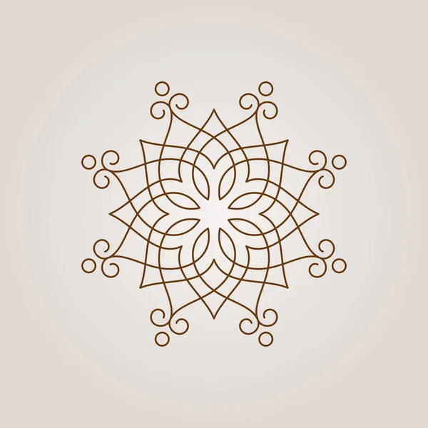 Ligne Ronde Vectorielle Mandala Exotique — Image vectorielle