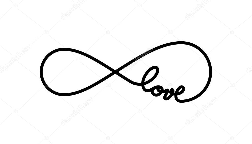 Vector black line symbol of endless love