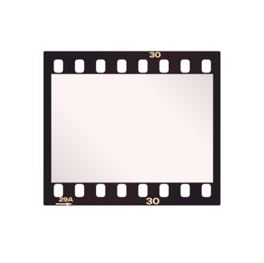 Vektör negatif film şeridi. Beyaz arkaplanda izole