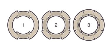Vektör kolye daire şeklinde bükülmüş. Beyaz arkaplanda izole.