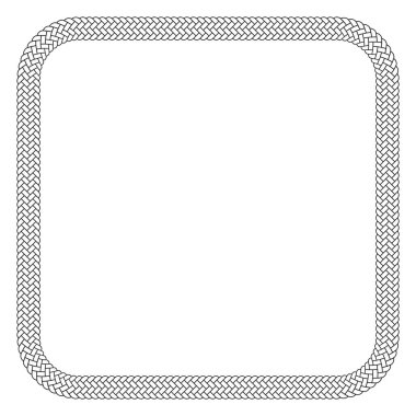 Vektör siyah kare yuvarlak ip süslemeli çerçeve. Şablon. 